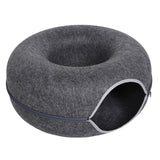 Maxbell Premium Felt Cave for Cat Removable House Zipper Scratch Resistant Tunnel Dark Gray