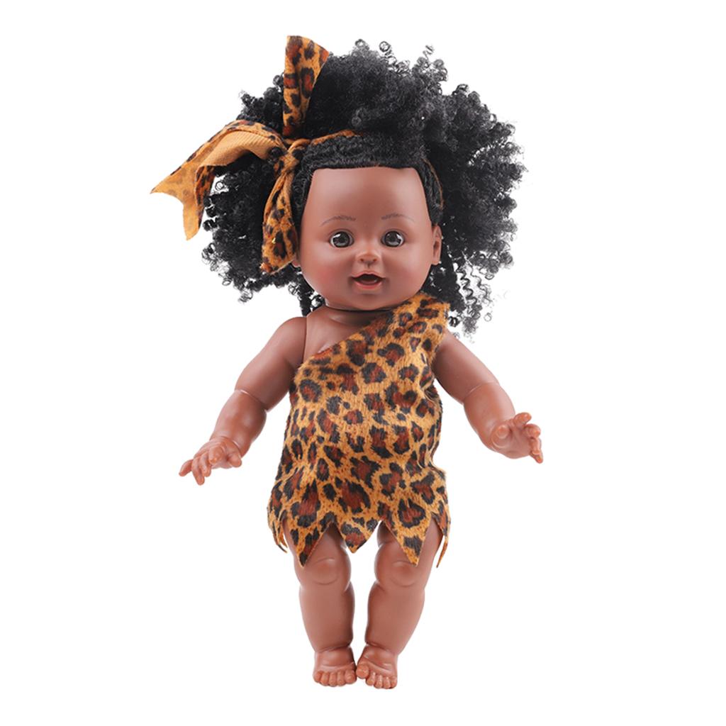 Maxbell 30cm Real Life Baby Boy Doll Vinyl African Infant Dolls Toy Girl 2