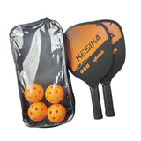 Maxbell Pickleball Paddles Set Rackets Wood with 4 Balls Carry Bag for Adults Women Orange