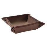 Maxbell Collapsible Key Storage Tray Sundries Box for Bedroom Home Bathroom Small Red Brown