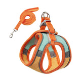 Maxbell Cat Harness and Leash Set Escape Proof Lightweight Soft Padded Kitty Harness L Orange and Green