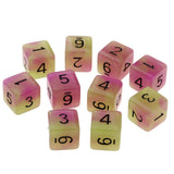 Max 6-Sided Dice Noctilucent Dices Set for D&D TRPG Cup Game Purple + Green