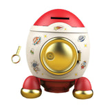 Maxbell Cartoon Rocket Statue Money Bank Tabletop Sculpture Display for Bedroom Red Gold