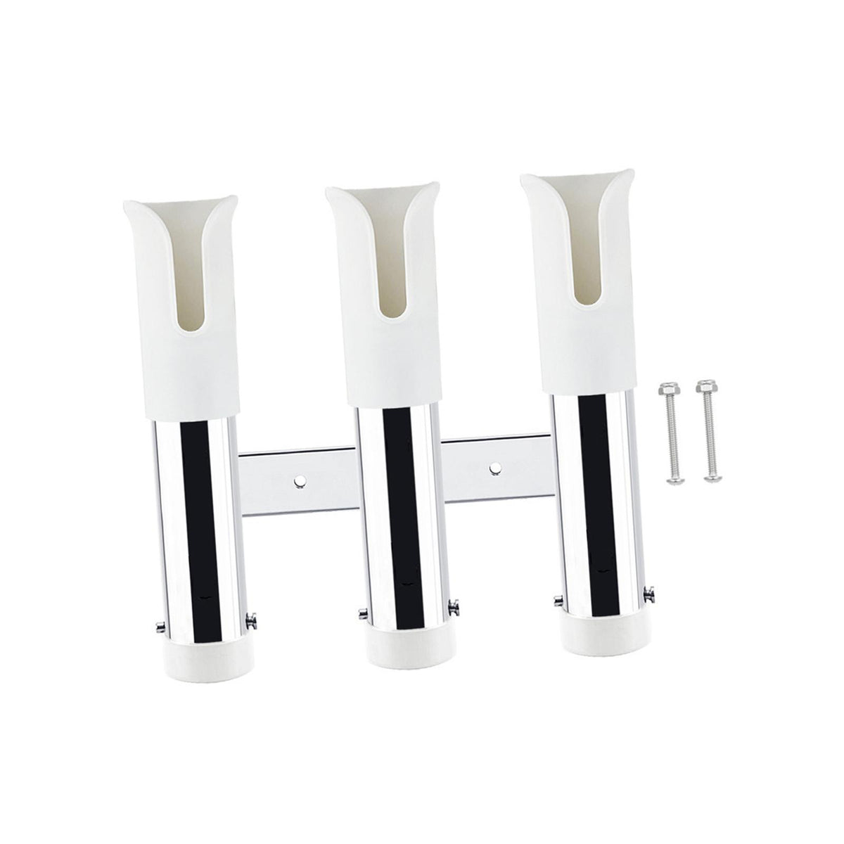 Maxbell 3 Line Fishing Rod Holder Pole Rest Fishing Pole Rack for Boats Garage Yacht White