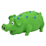 Maxbell Dog Chew Toy, Pet Interactive Durable Rubber Grunting Pig Squeaky Dog Toy Green