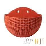 Maxbell Modern Wall Planter Self Watering Pot Plant Hanger for Floral Indoor Outdoor Brick Red