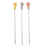 Max 3pcs Stainless Steel Cocktail Sign Cocktail Pick Fruit Food Spears Bar Tools