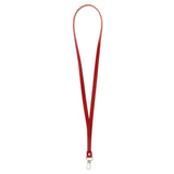 Maxbell PU Leather Neck Strap Lanyard Metal Clips for ID Cards Badges Red