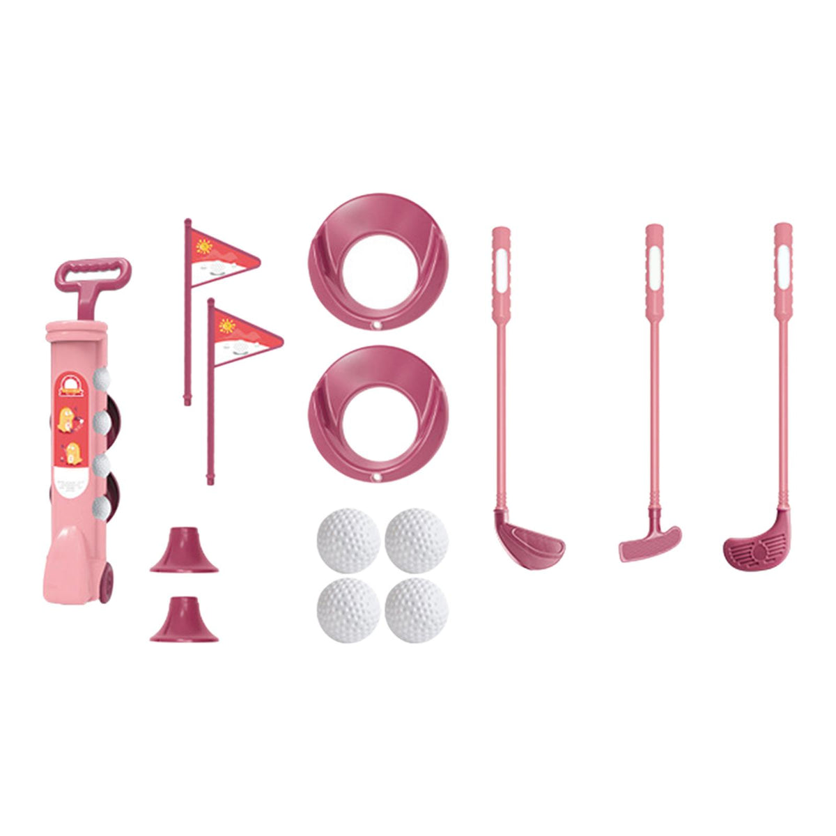 Maxbell Caddie Children Golf Training Toy Mini for Preschool Garden Boys and Girls Pink