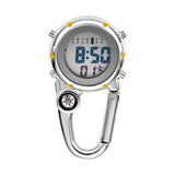 Maxbell Digital Carabiner Watch Clip Unisex Pocket Watch Luminous for Outdoor Sports Yellow