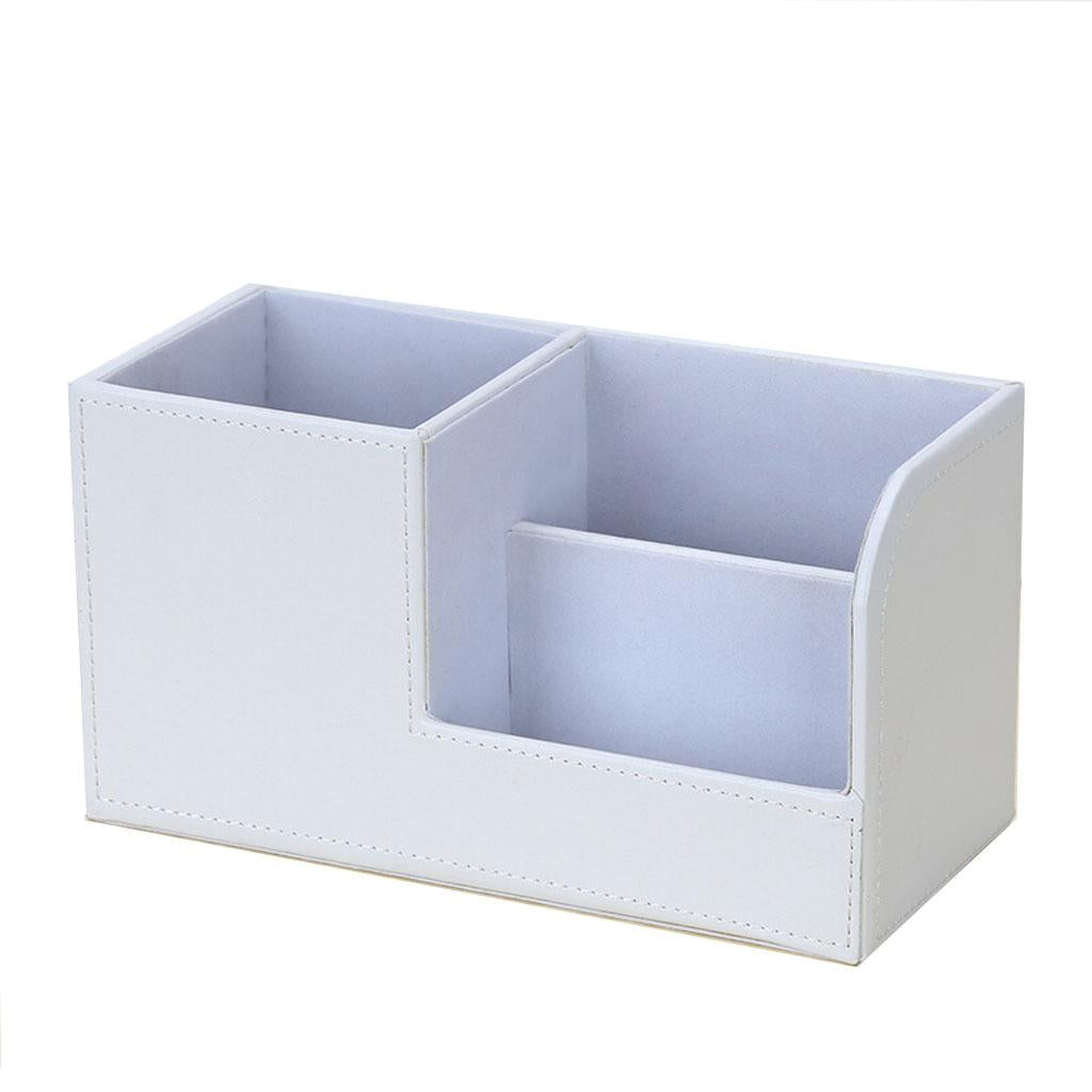 Maxbell Multi-purpose Desktop Pu Leather storage box Pencils Holder White