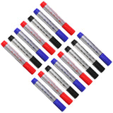 Maxbell 15 Pcs/Pack White Board Markers Pen Erasable 3 Colors Water-Based for Office