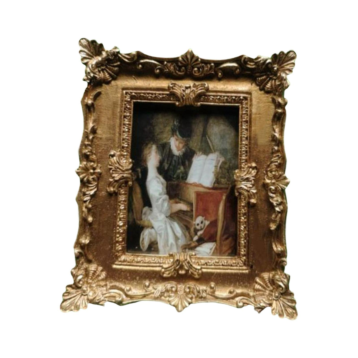 Maxbell Maxbell European Style Photo Frame Art Craft Ornate Embossed for Table Hallway Decor 11cmx5cmx13cm