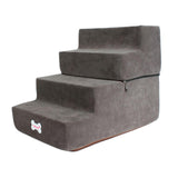 Maxbell Dog Steps Stair Dog Ramp Ladder Removable Cover Wide for Indoor Cats Couch Dark Grey