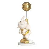 Maxbell Elephant Statues Animals Figurines Resin Crafts for Home Porch gold 45cm