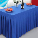 Max 47' Home Tablecloth Table Skirt Cover For Wedding Banquet Party Decor Blue