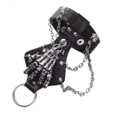 Maxbell Punk Rock PU Lerather Bracelets Skull Skeleton Steampunk Biker Jewelry