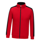 Max Womens Mens Classic Fit Full Zip Fleece Jacket Coat with Pockets Red L