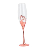 Maxbell Long Stem Champagne Flute Drinkware Goblet for Birthday Bride Restaurant Rose Aureate
