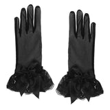 Maxbell Ladies Lace Gloves Durable Costumes Gloves for Wedding Banquet Evening Party Black