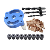 Maxbell Wood Hole Dowel Drill Guide Set 3 Hole Drill Bit Guide Jig Anodized Surface Blue