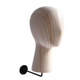 Maxbell Hat Wig Display Stand Mannequin Head Model for Beginner Hairdresser Training Light Wood Grain