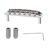 Maxbell Chrome Guitar Bridge Assembly with Screw and L- Wrench for Mustang Electric Guitar Parts