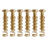 Max 6 Pieces Electric Guitar Bass Bridge Tailpiece Screws+Springs Set Gold