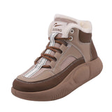 Maxbell Winter Snow Boots Short Boots Thick Soled Anti Slip for Hiking Outdoor Brown 36