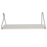 Maxbell Solid Wooden Wall Shelf Iron Partition Board Sundries Storage Rack White-L