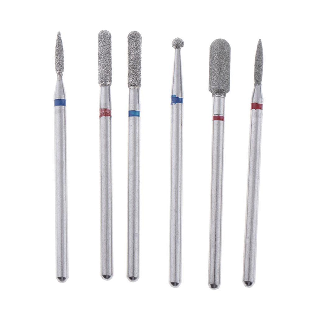Maxbell 6pcs Diamond Nail Art Drill Bits Brush Set Manicure Polishing Head 3/32'' 07