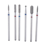 Maxbell 6pcs Diamond Nail Art Drill Bits Brush Set Manicure Polishing Head 3/32'' 07