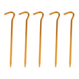 Maxbell 5pcs Aluminum Tent Stakes Pegs Ground Nails for Camping Awning 18cm Yellow