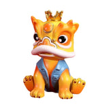 Maxbell Desktop Chinese Style Lion Statue Lightweight Stable Base Fine Craftsmanship Yellow