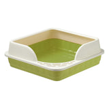 Maxbell Heightening Semi Closed Cat Litter Box Potty Toilet Anti Splashing Portable Green