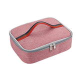 Maxbell Tote Insulated Food Container Portable Reusable for Kitchen Home Travel Pink with red