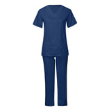 Maxbell Breathable Nursing Scrubs Uniform Comfortable for SPA Worker Cosmetology Blue L