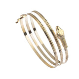 Maxbell Retro Snake Shape Bracelet Bangle Hip Hop Jewelry Collection for Biker Gold