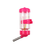 Maxbell Hanging Pet Automatic Water Feeder Parrot Hamster Cage Drinking Water Bottle Rose Red