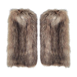 Maxbell 2Pcs Fashion Leg Warmers Boot Covers Cuff Cover Furry Costume Girls 15cm
