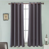 Max Solid Color Blackout Window Curtains Panels for Bedroom Dark Gray 42x84inch