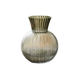 Maxbell Glass Flower Vase Round Ball Shaped Glass Vase for Dining Table Home Desktop L Gray 12cmx25cm