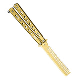 Maxbell Butterfly Combs Hair Trimmer Barber Tool Beard Metal for Beginner Training Aureate