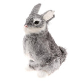 Maxbell Realistic Animal Figure Simulation Crouch Rabbit Toy Kid's Birthday Gift Gray