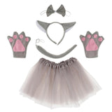 Max 5pcs/Set Girls Animal Costume Wolf Ears Headband Bowtie Tail Tutu Paws Set