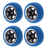 Max 4pcs RC Vehicle Wheels Tires Rims Set 12mm Hex for 1/10 On Road Car HSP Blue