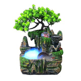 Maxbell Tabletop Fountain EU Type Plug Simulation Resin Rockery Fountain Accessory with Mist