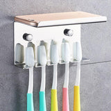 Max Maxb Wall Mounted Shower Bathroom Toothbrush Toothpaste Holder Stand 5 Holes