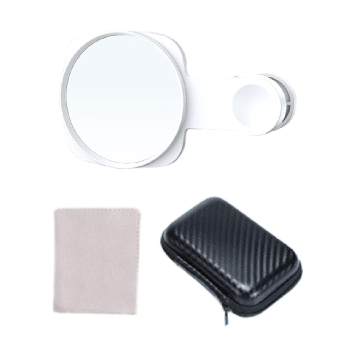 Maxbell Phone Mirror Reflection Clip Selfie Device Portable Phone Camera Mirror Clip White