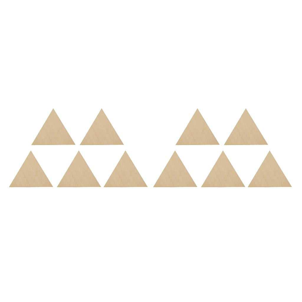 Maxbell 10x Natural Wood Cutouts Triangle Shapes DIY Craft Embellishments 90mm